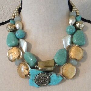 Gold & Turq. Necklace